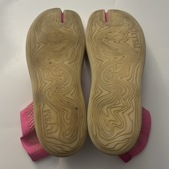 iLYSM Tabi Pink Glitter Knit Toe Pull on Sock Sneakers Size M9 W10.5 RARE - Picture 3 of 7